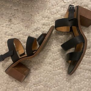 MADEWELL black sandal heels with buckle strap